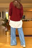 Made in Italy Conrad Body Skim Knit Jumper Burgundy